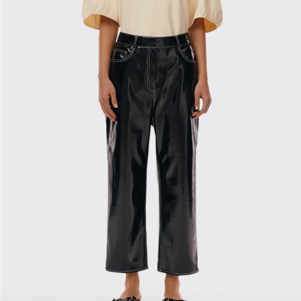 Tibi faux leather carpenter pants/jeans